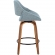 Fabrico 26" Counter Stool in Blue Fabric & Walnut Wood (Set of 2)